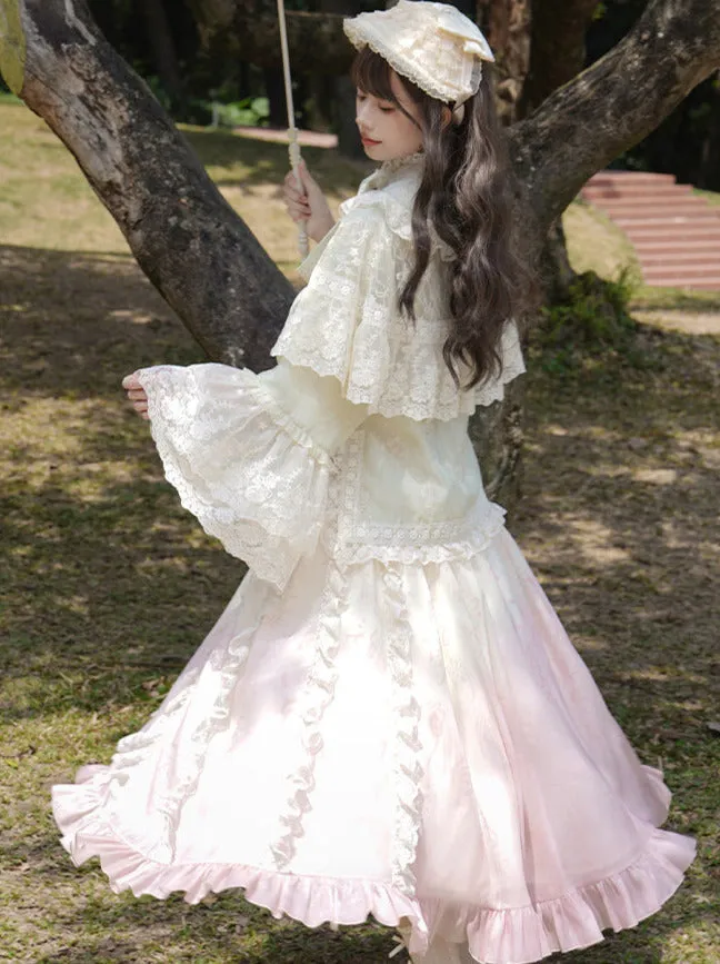 Top Skirt Apron Shawl China Romantic Ribbon Lace Embroidery