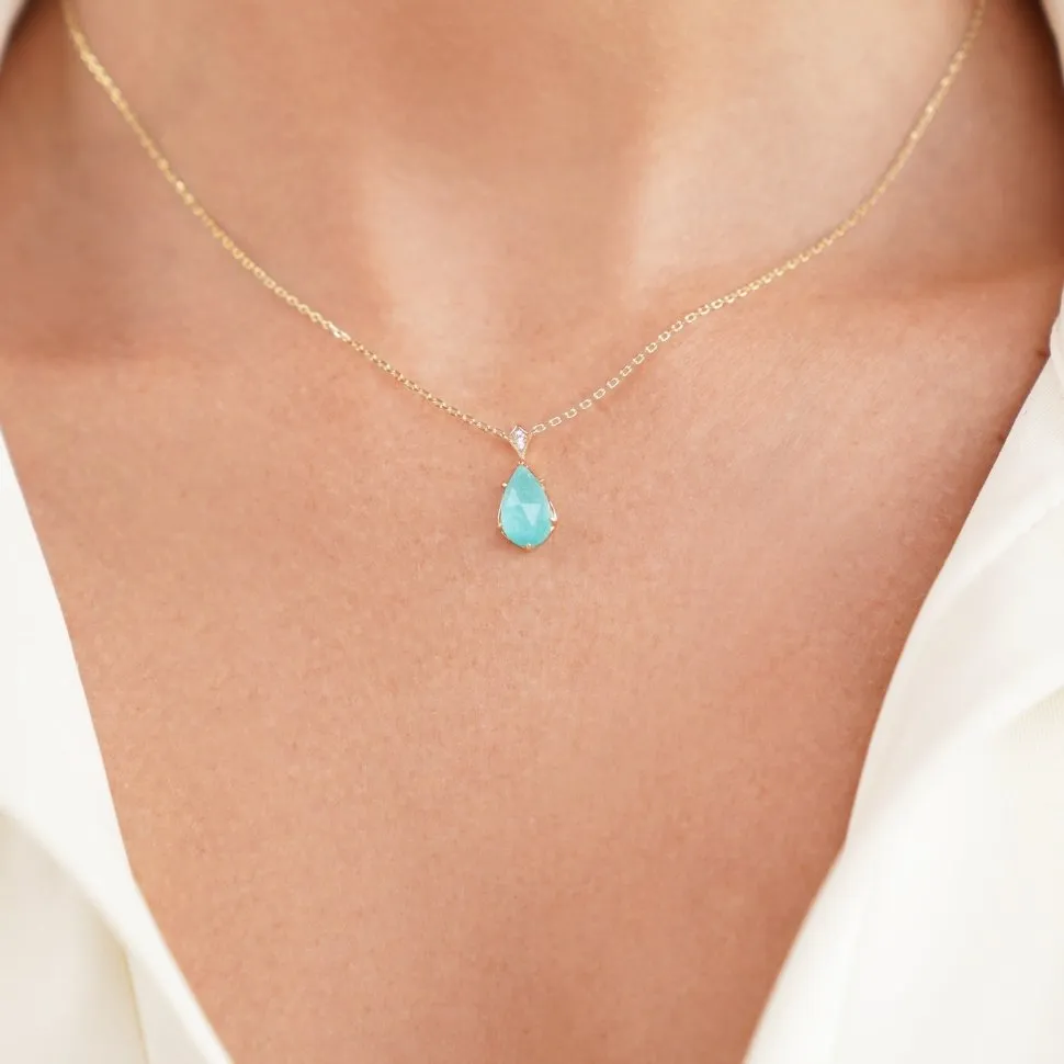 Vintage Amazonite Crystal Necklace