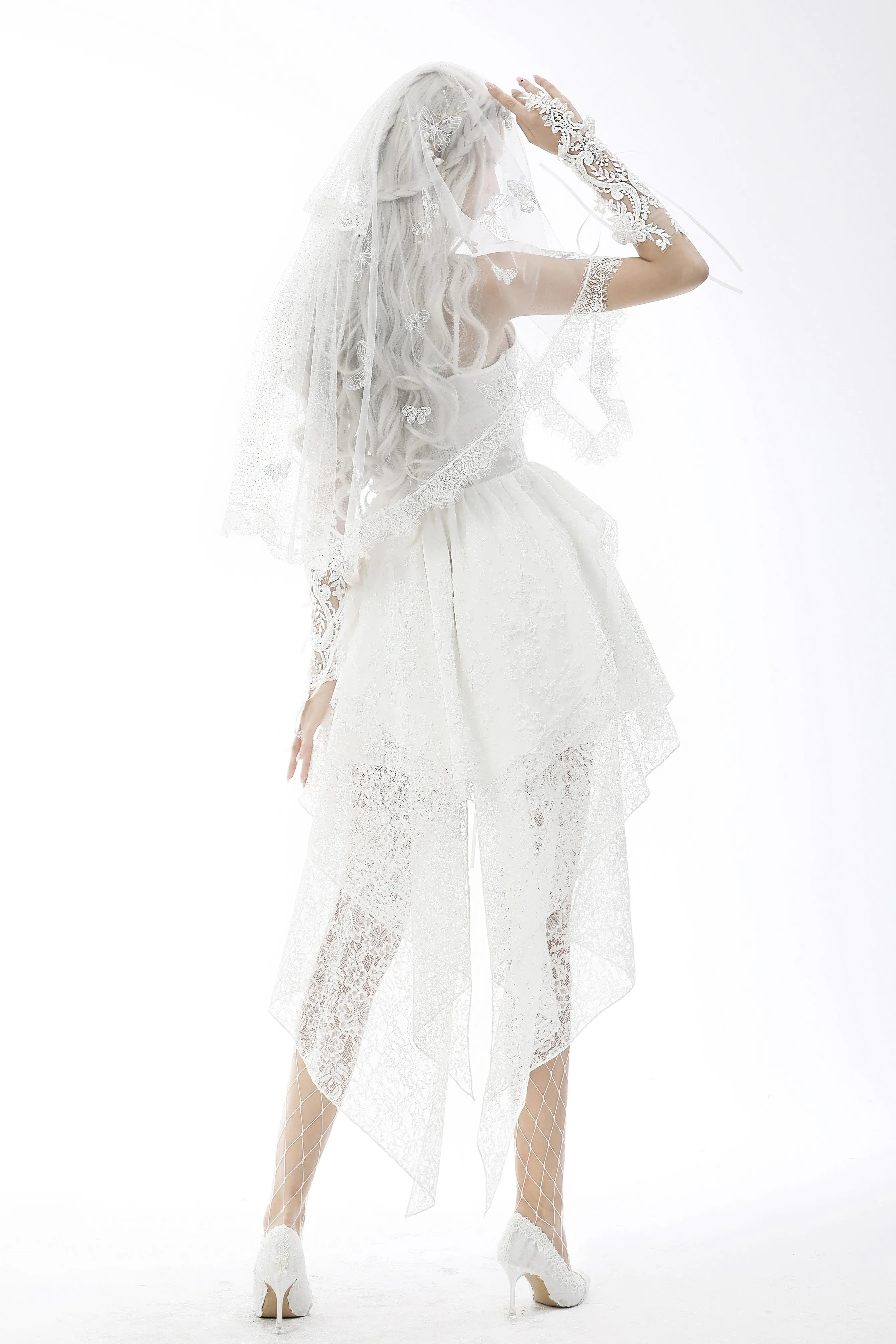 Women white romantic veil AHW009